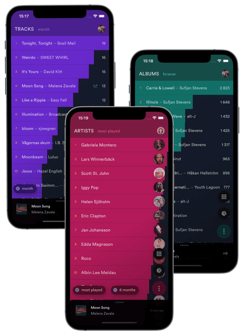 bijou.fm iPhone app screens